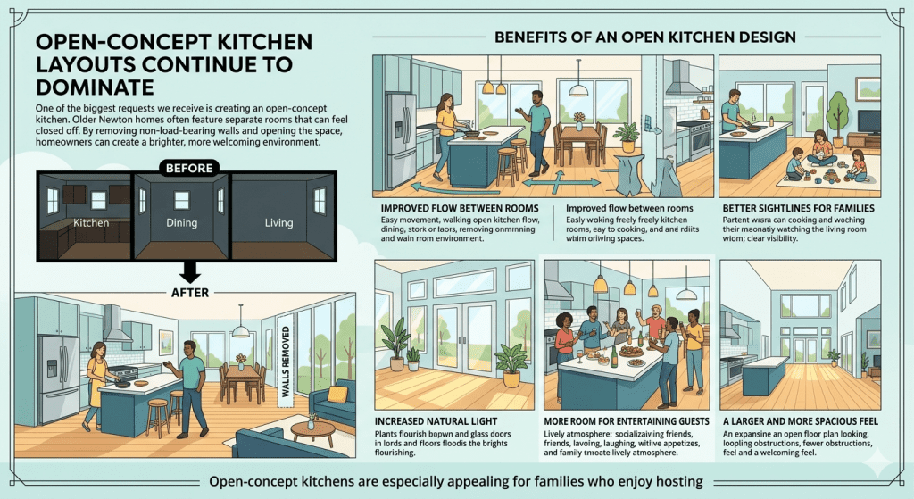 1. Open-Concept Kitchen Layouts Continue to Dominate